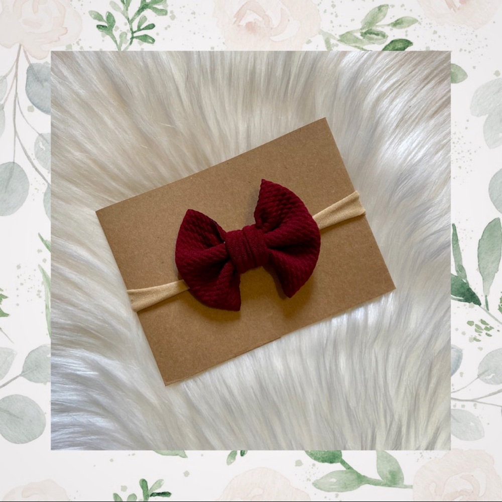 👑Burgundy Clip In Bow or Bow On Nylon!